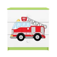 Dětská komoda Babydreams zelená - Hasičské auto