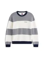 Tommy Jeans Sveter  námornícka modrá / biela