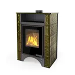 Krbové kachle AQUAFLAM VARIO PERU 11kW, zelené kachličky (teplovzdušná verzia) FLHSF34-119