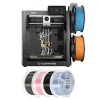 Flashforge AD5X 3D Printer + 4kg Mecpow HS Filaments (3kg PETG + 1kg PLA+) - Transparent Light Pink/Light Blue/Smoke Grey/Black