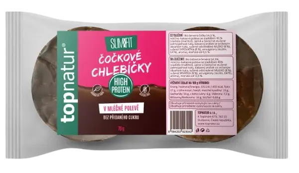 TOPNATUR Slim&fit Šošovicové chlebíčky v nízkosacharidovej mliečnej poleve 70 g