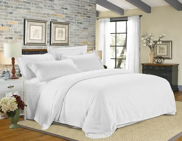 Hotelové obliečky z mikrovlákna JASMINE PURE biele - prúžok 2 cm, hotelové vrecko Rozmer obliečky: 70 x 90 cm | 140 x 200 cm