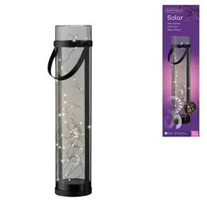 Solárna lampa LANTERN GREY 46 cm sivá