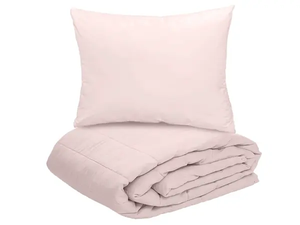 Letný paplón prešívaný 140x200 cm s obliečkou na vankúš SUMMER 70x90 cm, púdrovo ružový