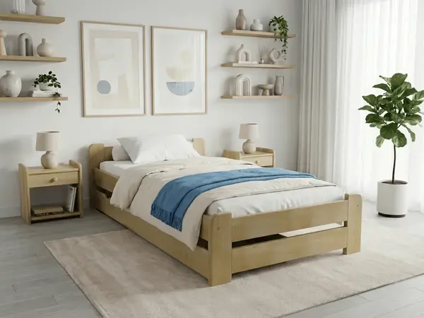 Postel Emily 80 x 200 cm, borovice Rošt: Bez roštu, Matrace: Matrace Deluxe 10 cm