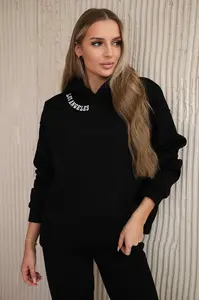 Zateplená souprava s výšivkou Los Angeles černá
