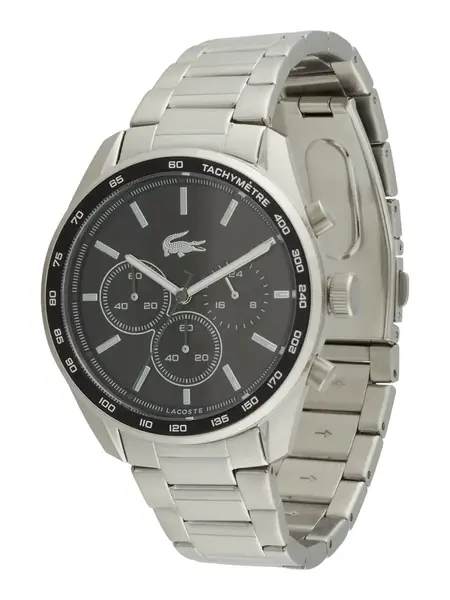 LACOSTE Analógové hodinky 'VANCOUVER'  čierna / strieborná
