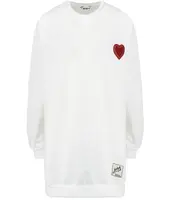 Pri Long oversize dress blouse with heart patch MARTA