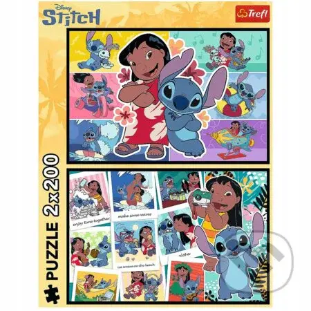 Trefl Puzzle 2 x 200 Stitch - Veselý život Stitcha - puzzle z kategorie 60 - 300 dílků