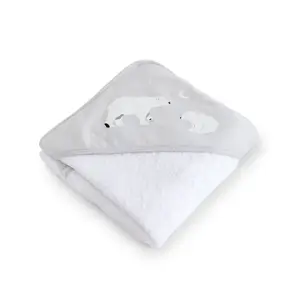 Bonjourbébé dětská bavlněná osuška s kapucí 100x100cm Polaris Grey