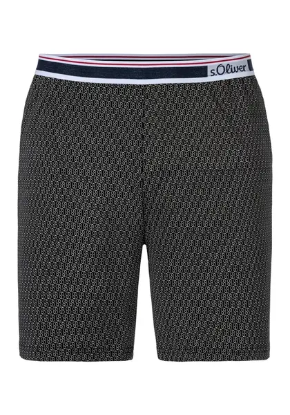 s.Oliver Pyžamové nohavice  krémová / námornícka modrá / čierna / biela