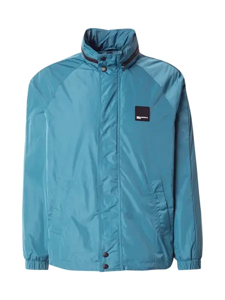 KARL LAGERFELD JEANS Prechodná bunda  tyrkysová / čierna