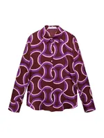 MANGO Blúzka 'IDEALE'  fialová / orchideová / vínovo červená / biela