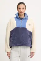 Fleecová mikina Rip Curl BLOCK PARTY dámská, modrá barva, vzorovaná, 0A6WFL