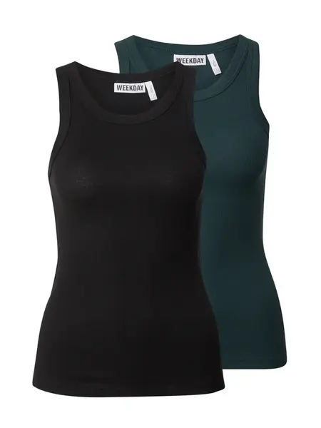 WEEKDAY Top  tmavozelená / čierna