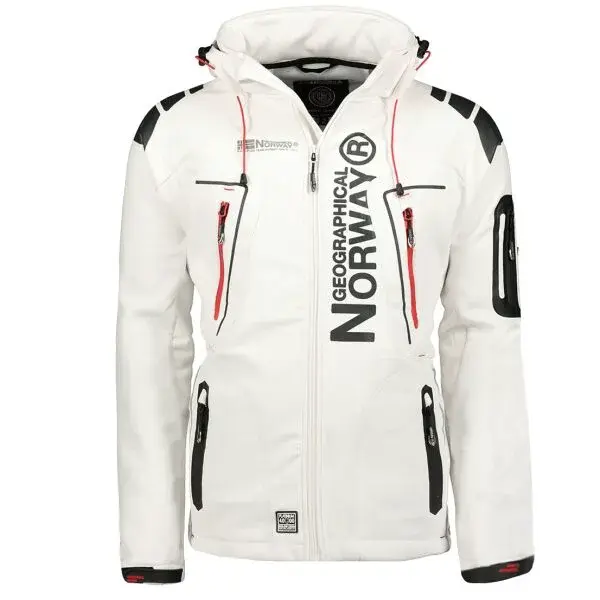 GEOGRAPHICAL NORWAY TECHNO HOODIE Pánska softshellová bunda, biela, veľkosť