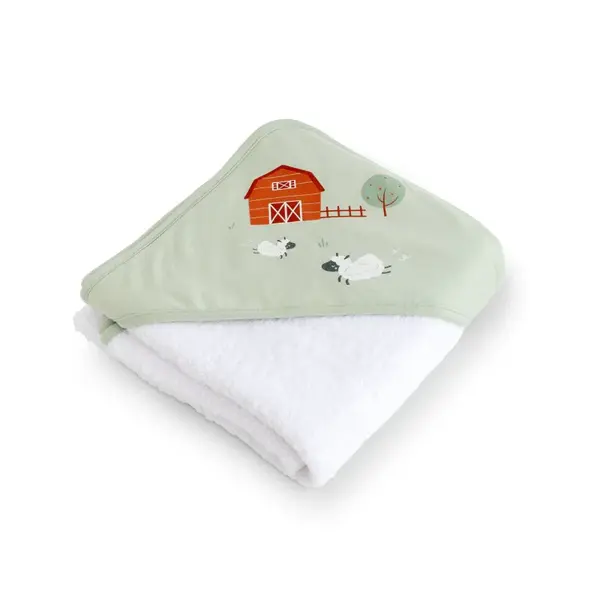 Bonjourbébé dětská bavlněná osuška s kapucí 100x100cm Funny Farm I.