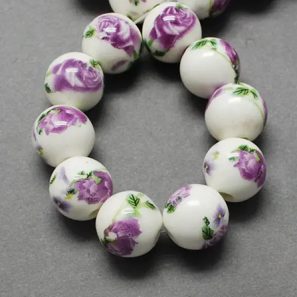 Handmade Printed Porcelain Beads