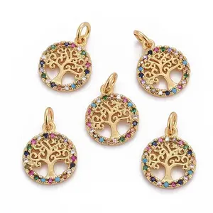 Brass Micro Pave Cubic Zirconia Charms