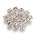 Brass Clear Rhinestone Beads