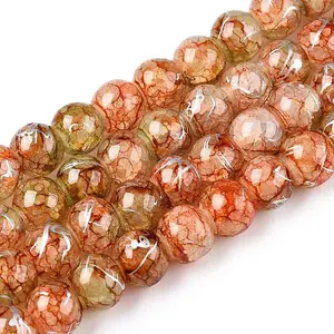 Drawbench Crackle Glass Beads Strands