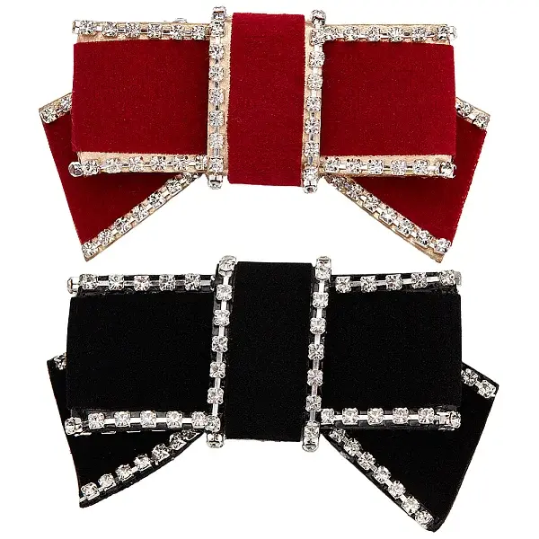 4Pcs 2 Colors Bowknot Velvet Shoe Decorations