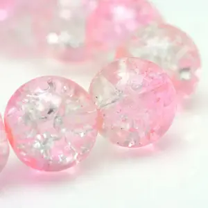 Baking Paint Crackle Glass Beads Strands
