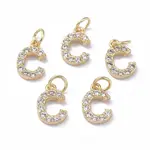 Brass Micro Pave Grade AAA Cubic Zirconia Charms