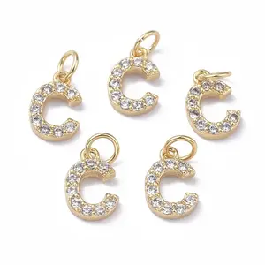 Brass Micro Pave Grade AAA Cubic Zirconia Charms
