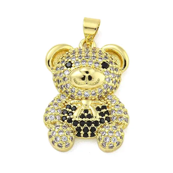 Brass Micro Pave Clear Cubic Zirconia Pendants