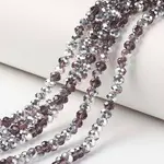 Electroplate Transparent Glass Beads Strands