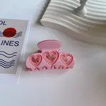 Heart Cellulose Acetate(Resin) Claw Hair Clips