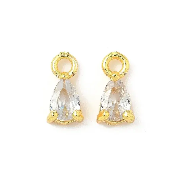 Brass Micro Pave Cubic Zirconia Pendants