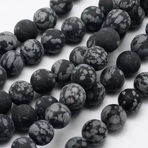 Natural Snowflake Obsidian Beads Strands
