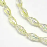 Electroplate Crystal Glass Rice Beads Strands
