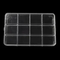 12 Grids Transparent Plastic Bead Storage Boxes with Lid