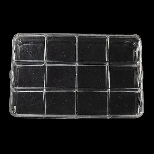 12 Grids Transparent Plastic Bead Storage Boxes with Lid