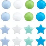 40Pcs 8 Style Food Grade Eco-Friendly Silicone Beads