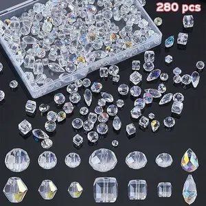 280Pcs 14 Styles Glass Beads Strands