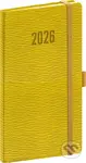 NOTIQUE Vreckový diár Rivoli 2026 (žltozelený) (horizontálny, s pútkom na pero, elastické zatváranie)
