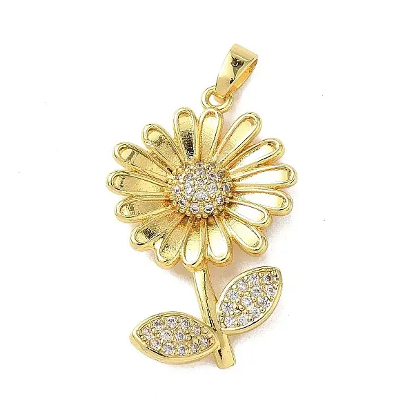 Brass Micro Pave Cubic Zirconia Pendants