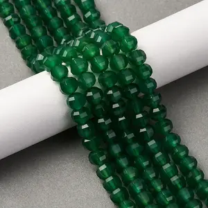 Natural Green Onyx Agate Beads Strands