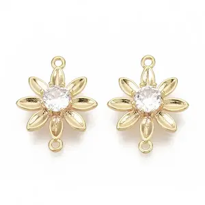 Brass Cubic Zirconia Links connectors