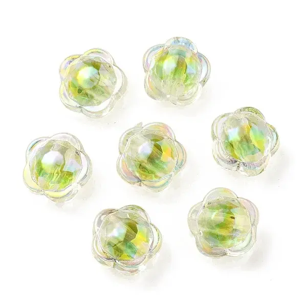 UV Plating Rainbow Iridescent Acrylic Beads