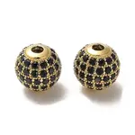 925 Sterling Silver Micro Pave Cubic Zirconia Beads