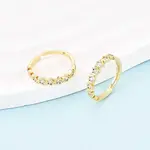 Brass Micro Pave Cubic Zirconia Cuff Rings for Women