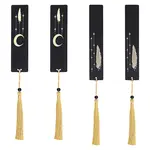 4Pcs 2 Style Brass or Stainless Steel Bookmarks