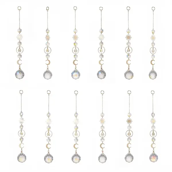 Glass Teradrop Hanging Suncatchers