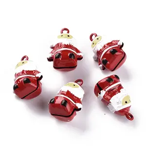 Christmas Baking Painted Brass Bell Pendants