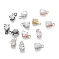 Brass Clear Cubic Zirconia Charms